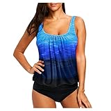 Damen Badeanzug Zweiteilig Badeanzüge Elegantes Sportlich Tankini Set Bikini Bademode Plus Size Tankini Badebekleidung Strandbikini Tankinis Swimsuits Bademoden Beachwear Badeset Badekleider Swimw