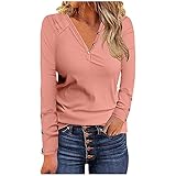 XTBFOOJ v Ausschnitt Damen Oberteil Herbst Pullover Damen Oversize Bluse Damen Regenjacke Damen kleines packmaß graue Jacke Damen Damen Pullover lang Tunika Bluse Damen B