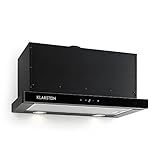 Klarstein Vinea Dunstabzugshaube mit 610m³/h max. Abluftleistung - Black Edition, Unterbauhaube, 60cm breit, Abluft/Umluft, Beleuchtung, Aluminium-Fettfilter, inkl. Montagematerial, schw