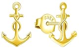 INFINIONLY Damen und Mädchen Ohrringe, 925 silber ohrring, Anker Ohrringe, ohrstecker mit anker und unendlichkeitssymbol, g