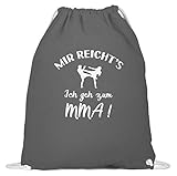 shirt-o-magic MMA-Kämpfer: Ich geh zum MMA! - Baumwoll Gymsac -37cm-46cm-Grafit G