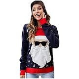 VESNIBA Unisex Pullover Weihnachtspulli Ugly Weihnachtspullover Pulli 3D Gedruck Muster Rundhals Langarmshirt, Herren Damen Weihnachtspullover Lange Ärmel Ugly Christmas Sweater Sw