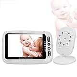 FMOGG Kabelloser Baby-Videomonitor Mit Digitalkamera, 4,3-Zoll-Bildschirm Nachtsicht & Zwei-Wege-Talk-LCD-Display Temperatur Babypflege Nanny, 2,4 Ghz Drahtlose Übertragung