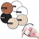 Abschminkpads Waschbar,Wiederverwendbare wattepads, Mikrofaser Gesichtstuch Superweich Abschminkpads rundvier Farben waschbar, weich für alle Hauttypen (6PCS)