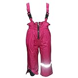 Outburst - Baby Mädchen Regenhose Matschhose Skihose Latzhose Fleecefutter wasserundurchlässig, pink,Größe 134