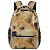 Ovilsm Lustige Shiba Inu Hundeköpfe Klassischer Rucksack Sackpack Für College Verstellbare Schultasche Computertasche Notebook Für Mädchen & Jung