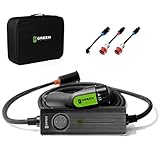 PocketBox Mobile Wallbox Ladestation für EV Elektroautos PHEV/BEV | 7,4kW / 11kW / 16kW | Kabel Typ 2 5m, 3-Phasig, 1 Phasig | Adapter CEE32, CEE16, und CEE 7/7 Schuko (EU)