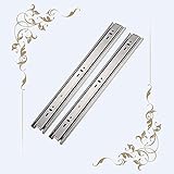 SHOP YJX Schubliftrutsche, 3-fache vollständige Verlängerung Kugellagerläufer, 45kg Ladung, Side Mount Ersatzmöbelrutsche (Color : Stainless Steel, Size : 40cm)