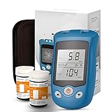 CHIBO Blutzuckermessgerät, Home-VERWENDUNG DER Blue-Glukose- und Harnsäureerkennungs-Integrierter Maschinentester-Diabetes-Teststreifen LED B