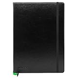 WINTEX Notizbuch DIN A4, 96 Seiten, kariert mit Perforation, mit Einband in hochwertiger Lederoptik und abgerundeten Ecken - Journalbuch, Tagebuch, Notiz-heft, Sketch Book