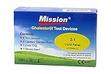 Mission 3 in 1 Cholesterin Teststreifen 5 Stück | zur Messung der Cholesterinwerte mit dem Mission Messgerät (Messgerät NICHT im Set enthalten)