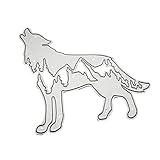 WuLi77 Stanzschablone, Howling Wolf Metal Schablonen Schneiden, Für Scrapbooking, Cutting D