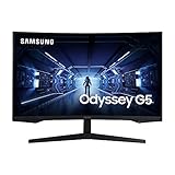 Samsung Odyssey C27G53T 27 Zoll 1000R Curved Gaming Monitor mit 2560x1440p Auflösung, 144hz Bildwiederholrate, 1ms Reak