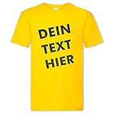 INDIGOS UG Herren T-Shirt - Gelb - Größe XL - Männershirt Verschiedene Varianten - 100% Baumw