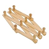 Wandaufhänger Natürliche Holz Wandmontiert Erweiterbarer Akkordeon PEG Mantel Rack Aufhänger Hut Schrank Haken Erweitern Falttür Holzaufhänger 10 Haken (Size : 31cm)