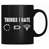 Things I Hate - Programmierer Computer Tasse, Gamer Nerds Tassen Geschenk, Admin Informatik Spruch Kaffeetasse, PC Nerd Geschenke mit Sprüchen, lustig