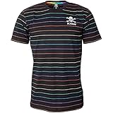 FC St. Pauli Rainbow Stripes Männer T-Shirt schwarz M 100% Baumwolle Fan-Merch, Fußball, Sp