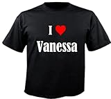 Kinder T-Shirt I Love Vanessa Größe 152 Farbe Schwarz Druck W