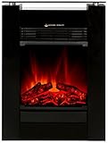 El Fuego Tessin schwarz Elektrokamin mit täuschend echtem Flammeneffekt, 1800 W, 230 V