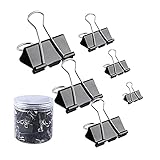 SHOPANTS 130PCS Große Foldback Klammern Binder Clips Papierklammern Vielzweckklammern Büroklammern Binder Clip für verschiedene Bedürfnisse 15mm-51