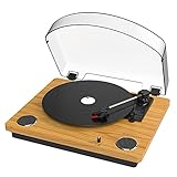 Vinyl Plattenspieler Bluetooth Schallplattenspieler mit Lautsprechern Eingebauter Bluetooth-Empfänger 3 Geschwindigkeit 3 Größe Alles in einem Retro-Plattenspieler für Unterhaltung und Heimtex