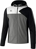 erima Herren Premium One Trainingsjacke mit Kapuze, Grau (Granit/Schwarz/Weiß), 1074, XL