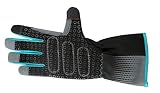 Gardena Rosenhandschuh 8/M: Gartenhandschuhe aus Aramidmaterial, atmungsaktiv, optimaler Schnitt- und Handgelenkschutz, mobile touch für Smartphonenutzung (11540-20), Türkis/Schwarz/Orange/g
