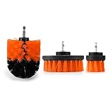 Drehbare elektrische Bohrbürste 3pcs Elektro-Schrauber Bohrer Leistung Scrubber reinigen Bürsten Teppichglasauto Tub Reifen Nylonbürsten Power Tools Reinigungsbürstenset (Color : Orange)