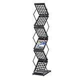 Springhua. Zeitungsregal Faltbare Pop-up Faltdisplay Magazin Literatur Broschüre Kataloghalter Rack schwarz A4 Messestand, (Farbe: Schwarz, Größe: 27x36.5x155cm)