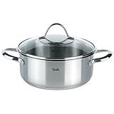 Fissler paris / Edelstahl-Bratentopf (2,4 L - Ø 20 cm) Bräter mit Glas-Deckel, Schüttrand, energiesparend - auch Induk