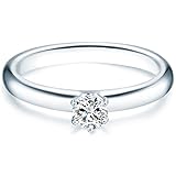 Tresor 1934 Damen-Ring/Verlobungsring/Solitärring Sterling Silber rhodiniert Zirkonia weiß 60451011