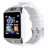 Bluetooth Smartwatch, Fitness Armbanduhr mit SIM Card Slot GSM Sport Watch Activity Tracker mit Kamera Pedometer Smart Gesundheit Armbanduhr Schlaftracker Handy für Android (DZ09-WT)