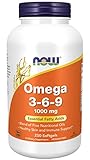 Now Foods, Omega 3-6-9, 1.000 mg, 250 Weichkapseln, Laborgeprüft, Essenzielle Fettsäuren, Glutenfrei, Sojafrei, Ohne Gentechnik