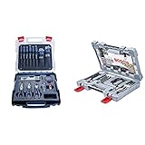 Bosch Professional Profi Handwerker-Set (Schraubendreher, Zangen, Maßband, Wasserwaage, Klappmesser, weitere 19 Teile, in L-Case) & Bits/Bohrer Premium Set (Betonbohrer, Fliesenbohrer, 76-teilig)