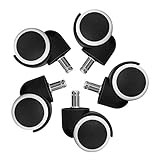 FungLam 5X Rollenset Hartbodenrollen Bürostuhl Rollen 11mm x 22mm Leise Rollen Stuhlrollen Drehstuhlrollen für Hartböden Teppich und F