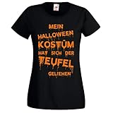 Shirt-Panda Damen Verkleidung Mein Halloween Kostüm Shirt mit Druck T-Shirt Schwarz XL
