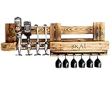 WIKINGER BAR Weinregal Personalisierbar mit Getränkespender Rustikal Met Bier Schnaps Regal Whisky Geschenk Mann Weinregal W