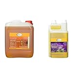 Makana Leinöl für Tiere, kaltgepresst, 100% rein, 5000 ml Kanister (1 x 5 l) & Mariendistelöl für Tiere, kaltgepresst, 100% rein, 1000 ml Dosierflasche (1 x 1 l)