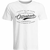 Offenbach T-Shirt mit Breitengrad Längengrad Koordinaten GPS Stadt Souvenir Geschenk (Herren, Schwarz, Weiß, Navy), Farbe: Weiß, Größe: 3XL