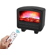 WYZXR Mini Elektrokamine Lampe Ofenheizung realistischer LED Flammeneffekt Stufenlos dimmbar und beheizbar mit Fernbedienung zur Temperatureinstellung