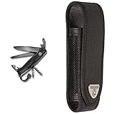 Victorinox Taschenmesser Ranger Grip 55 Onyx Black (12 Funktionen, Festellklinge, Holzsäge), schwarz, 130mm & V4.0505.N Mantel, schwarz, One S