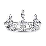 AmDxD Verlobungsring 925 Silber, Ringe mit Zirkonia Krone, als Geschenke für Frauen Mutter/Freundin, Silber, Damen Schmuck, Gr.52 (16.6)