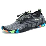 SAGUARO Erwachsene Badeschuhe Wasserschuhe Schwimmschuhe Aquaschuhe Strandschuhe Barfußschuhe für Herren Damen, Mesh Grau 37 EU