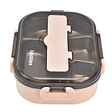 Brotdose, Edelstahl Lunchbox 1,3L mit Essstäbchen Löffel für Camping Picknick für die Schule(Pink [Essstäbchen und Löffel senden])