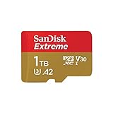 SanDisk Extreme microSDXC 1TB + SD Adapter + Rescue Pro Deluxe 160MB/s A2 C10 V30 UHS-I U3