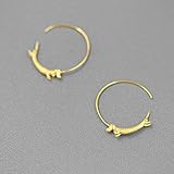 xingguang Ohrringe aus 925er-Sterlingsilber, niedlicher fliegender Dackel, für Frauen, Schmuck (Farbe: Gold)