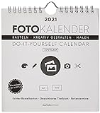 Foto-Bastelkalender weiß 2021 - Kreativ-Kalender - DIY-Kalender - Kalender-zum-basteln - 16x17 - datiert - aufstellb