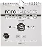 Foto-Bastelkalender weiß 2021 - Kreativ-Kalender - DIY-Kalender - Kalender-zum-basteln - 16x17 - datiert - aufstellb