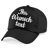 Kappe, Basecap individuell bestickbar mit Namen oder Wunschtext | 26 Farben zur Auswahl Schw