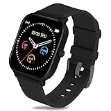 GerbGorb SmartWatch Android IOS Sportuhren Fitnesstracker 1.4' Touch Screen Aktivitätstracker Pulsuhr IP67 Wasserdicht Uhr mit Schlafmonitor/Musiksteuerung Armbanduhr für Damen Herren,Schw